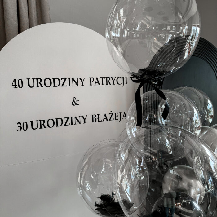 scianka do zdjec na urodziny czarna