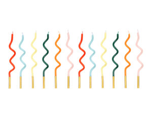 Świeczki urodzinowe zakręcone Tęcza